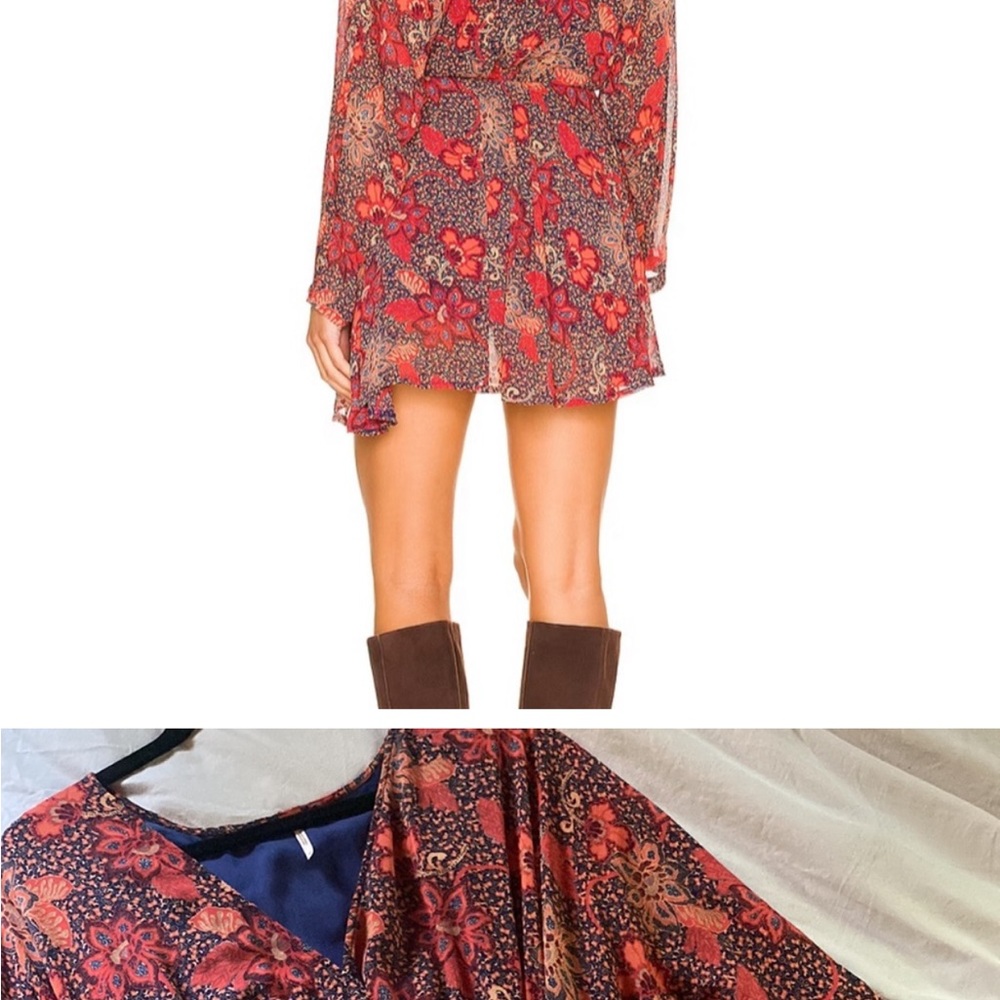 Free People Floral Mini Dress- S - Picture 2 of 8